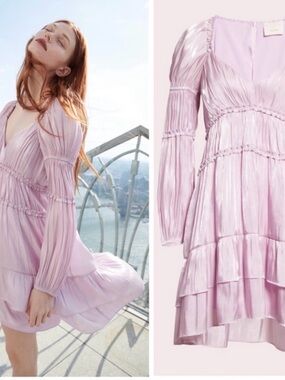 $395 NWT Cinq à Sept Tammy Dress in pale Iris